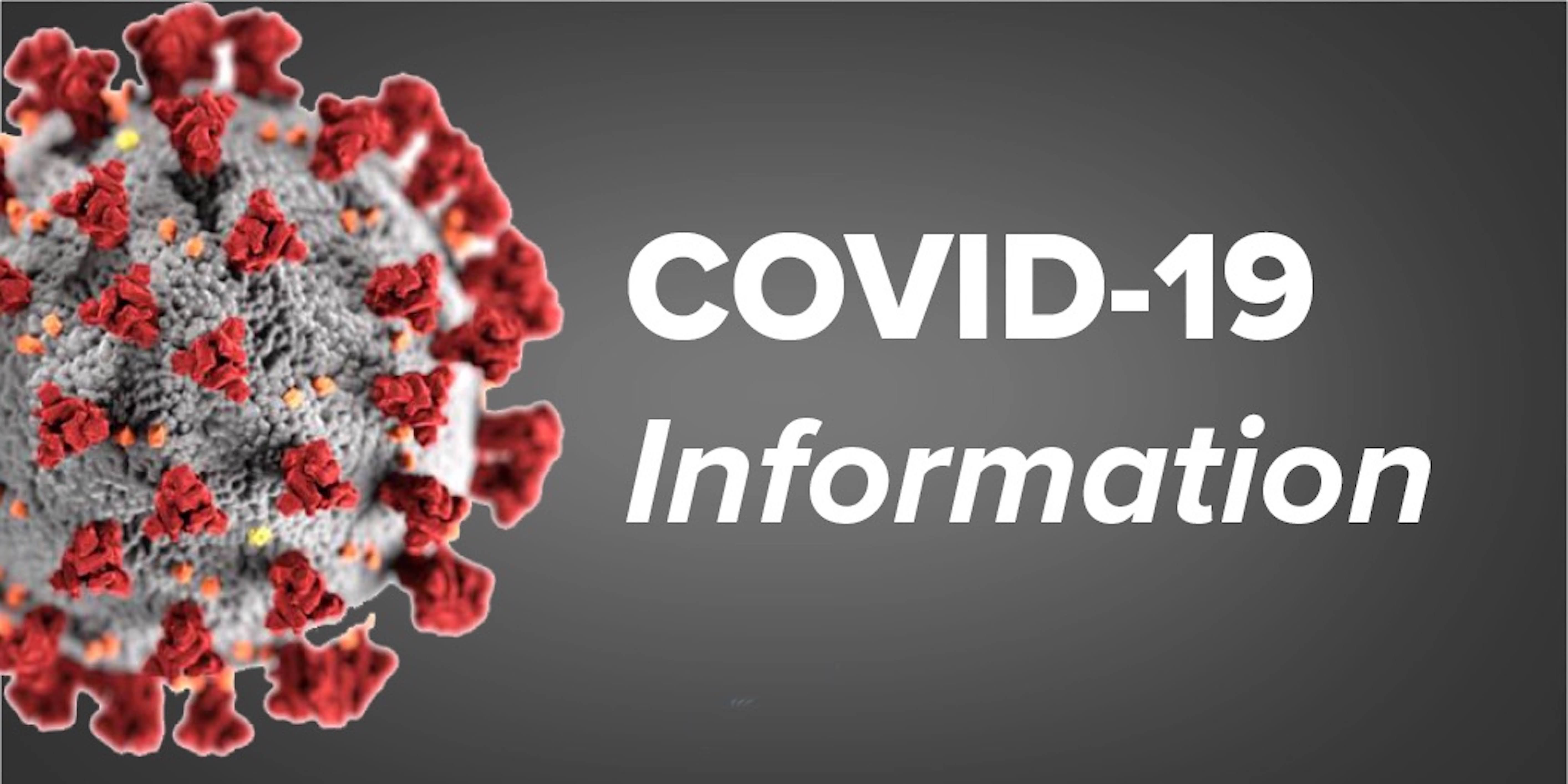 graphic of a covid virus and the words