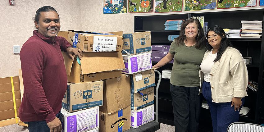 donations of bags with supplies