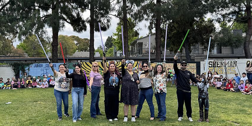 teachers with lightsaber