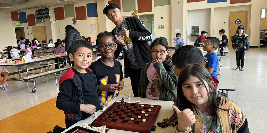 students playing games