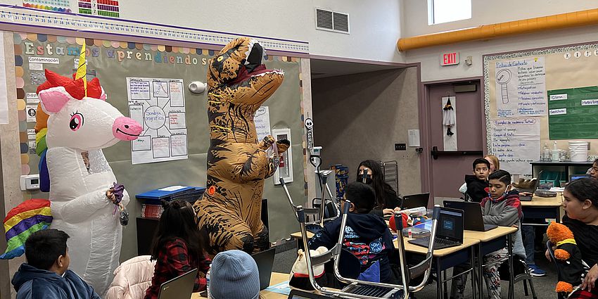 administrators dress in costume 