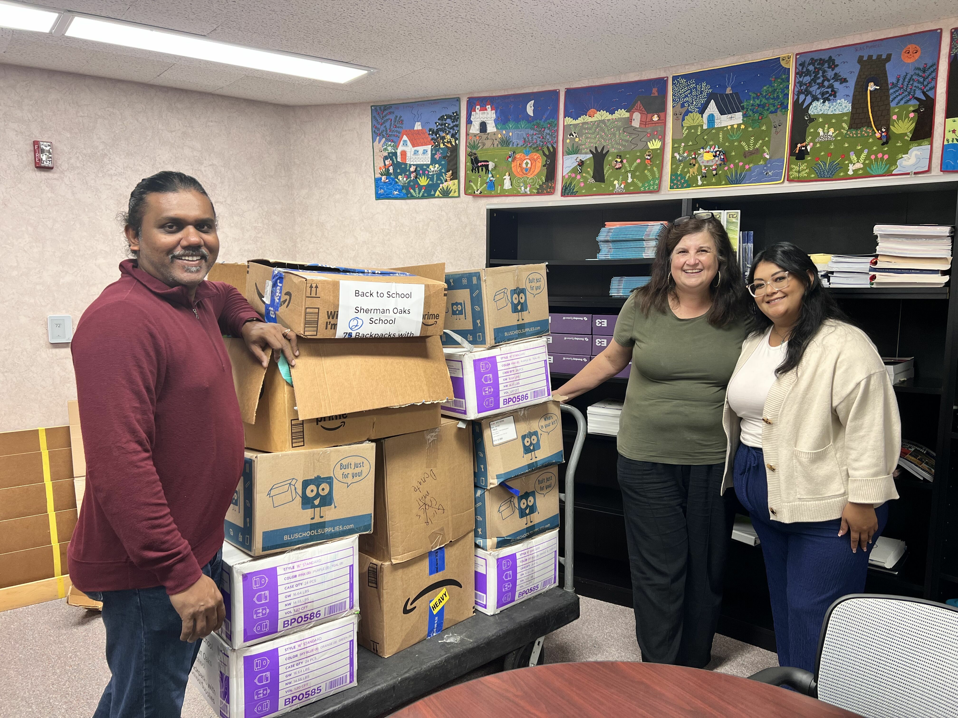 donations of bags with supplies