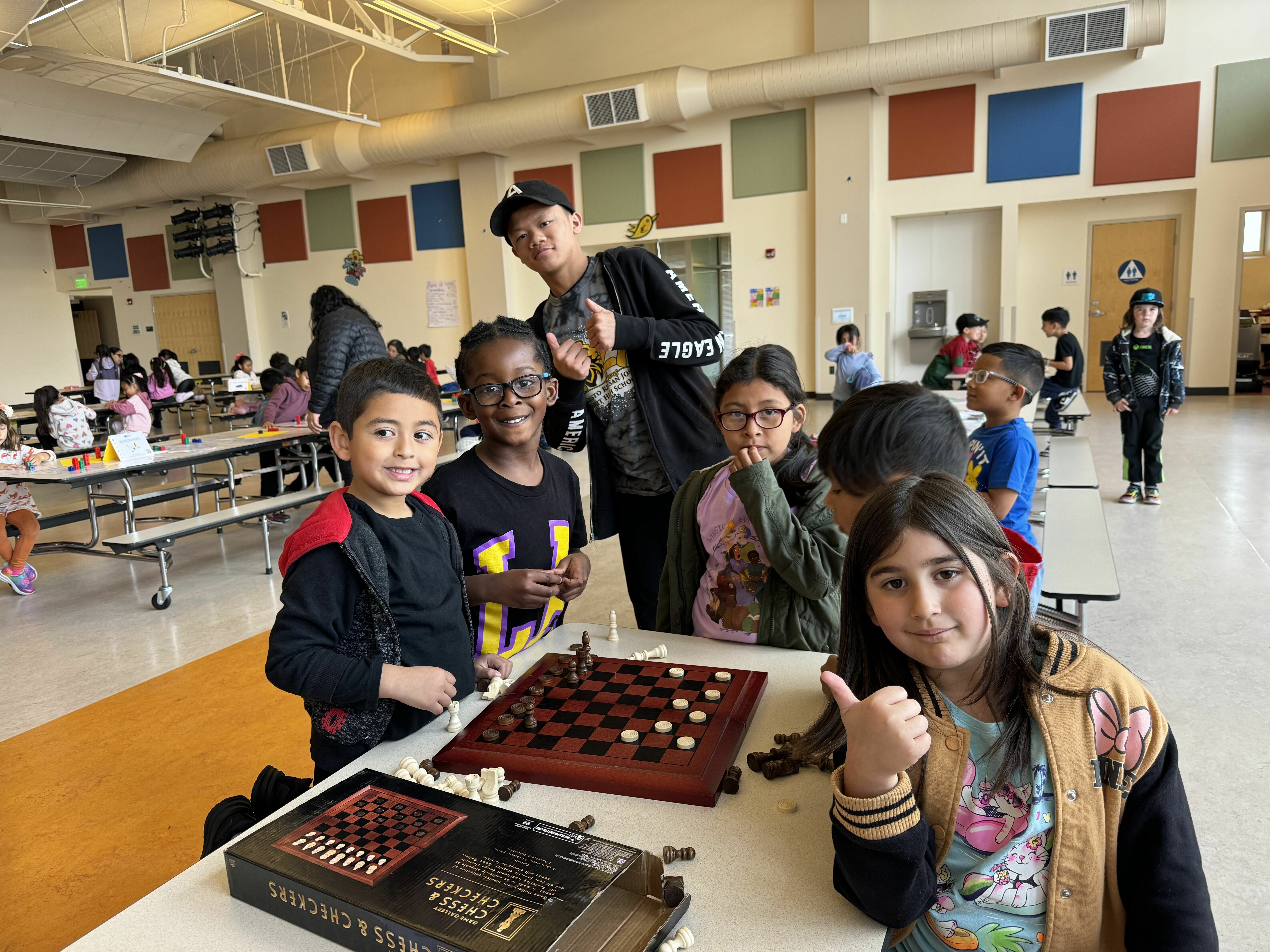 students playing games
