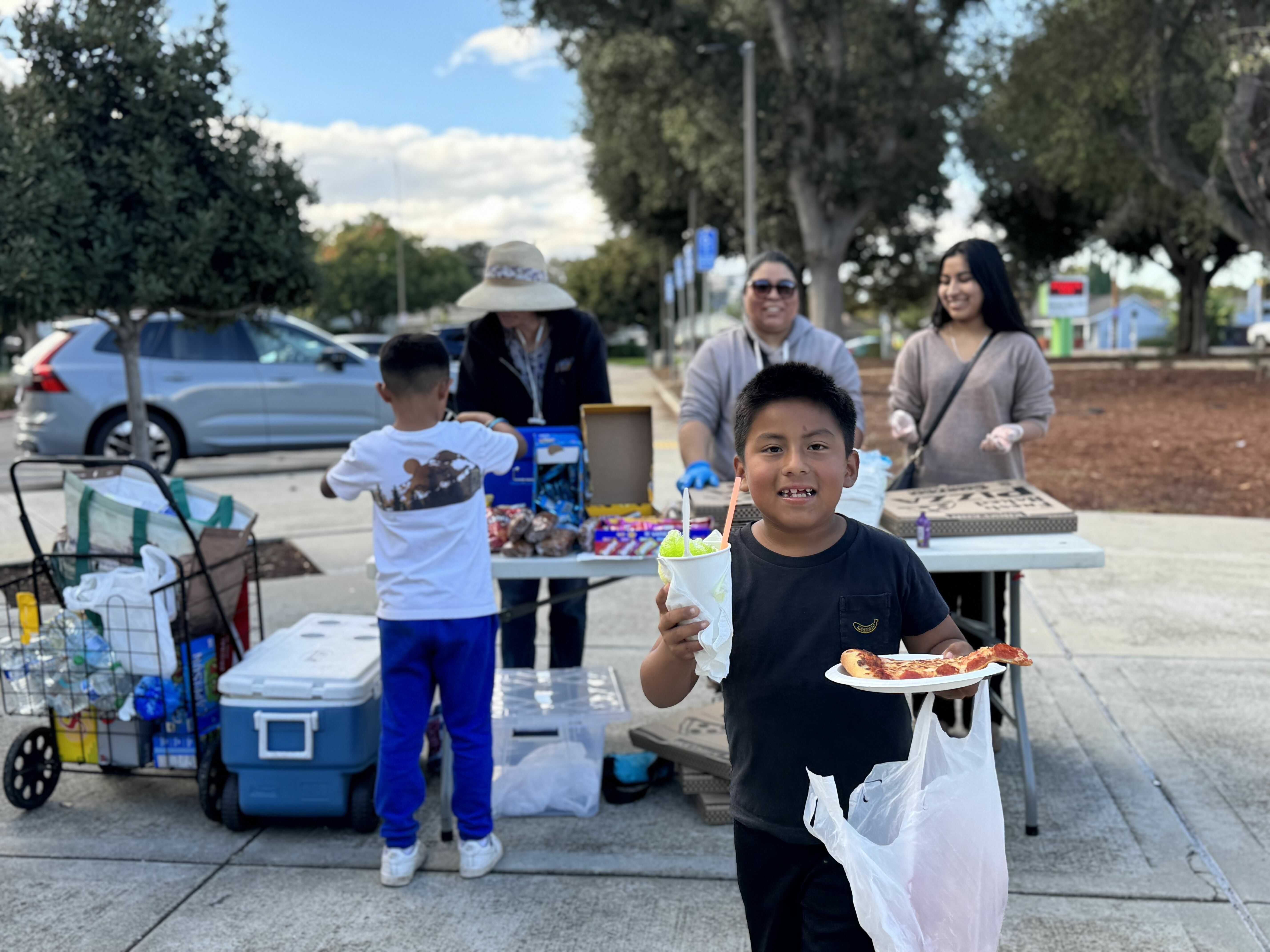 student supports fundraiser