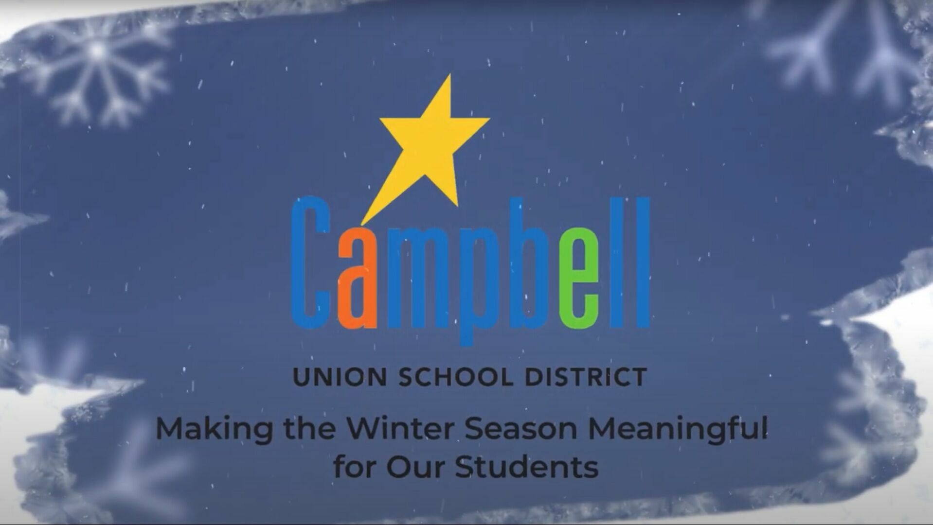 District logo with blue background and snowflakes